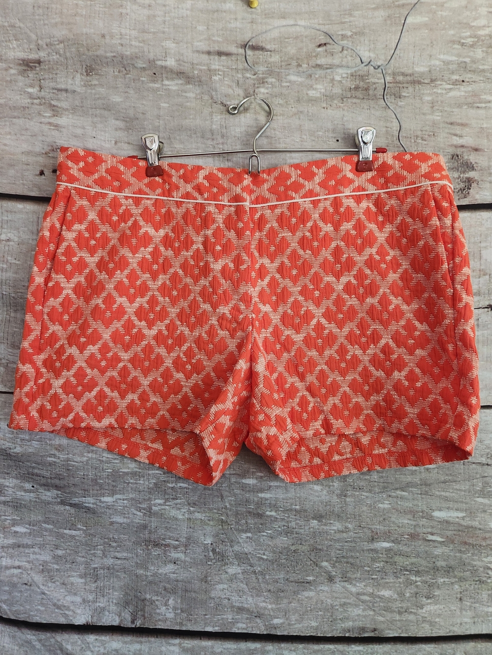 Joe Fresh Orange Geometric High-Waist Shorts